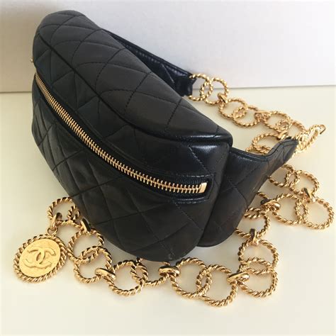 chanel waist chain belt|Chanel waist bag with chain.